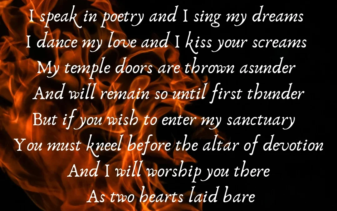 The Altar of devotion poetry by Vanessa Hylande