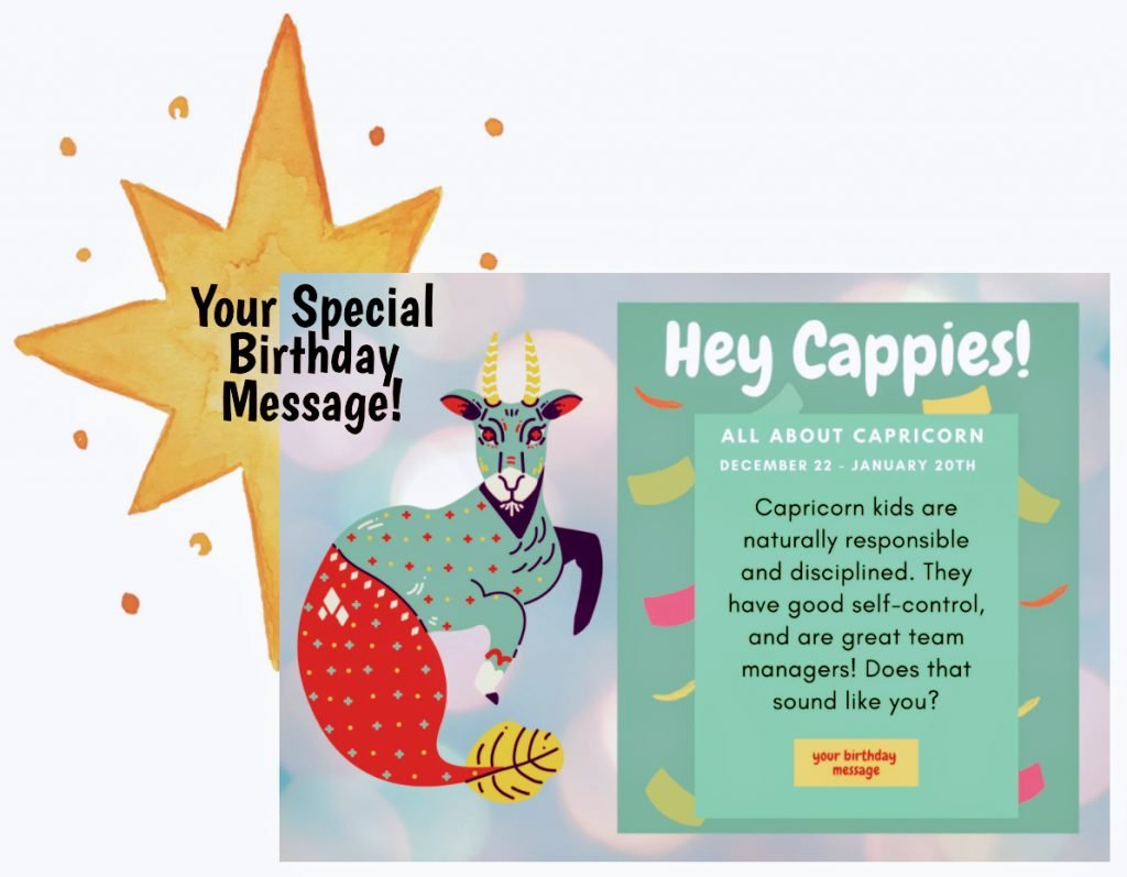 Capricorn Special Birthday Message Kids