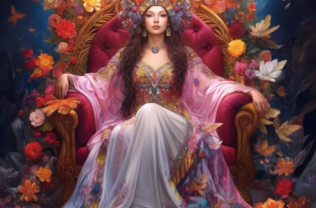 The Empress Tarot card meaning major arcana midjourney art by Vanessa Hylande