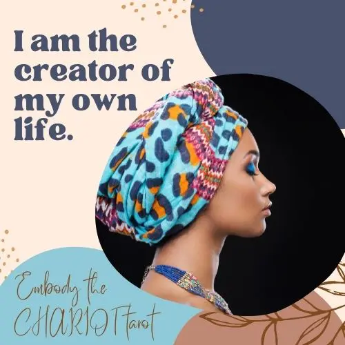 chariot tarot card, embody the tarot, embodiment