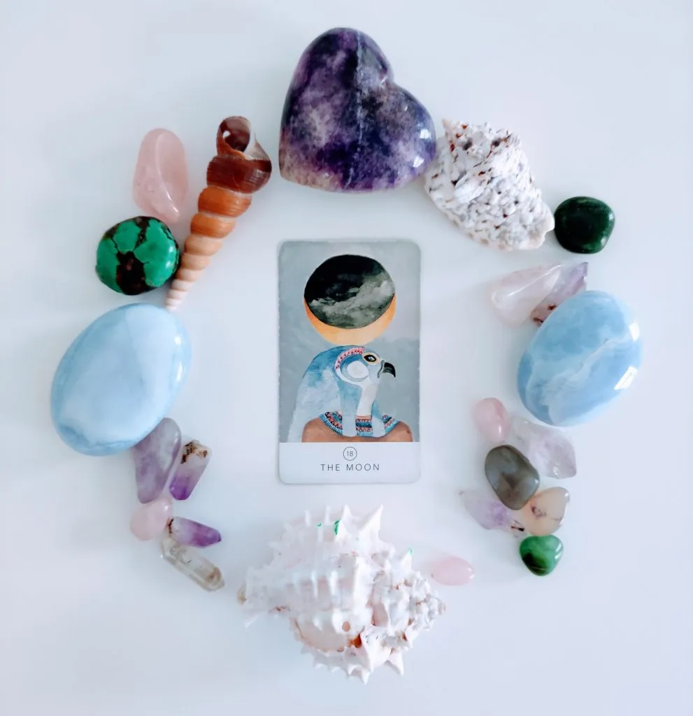 the moon tarot card white sage tarot