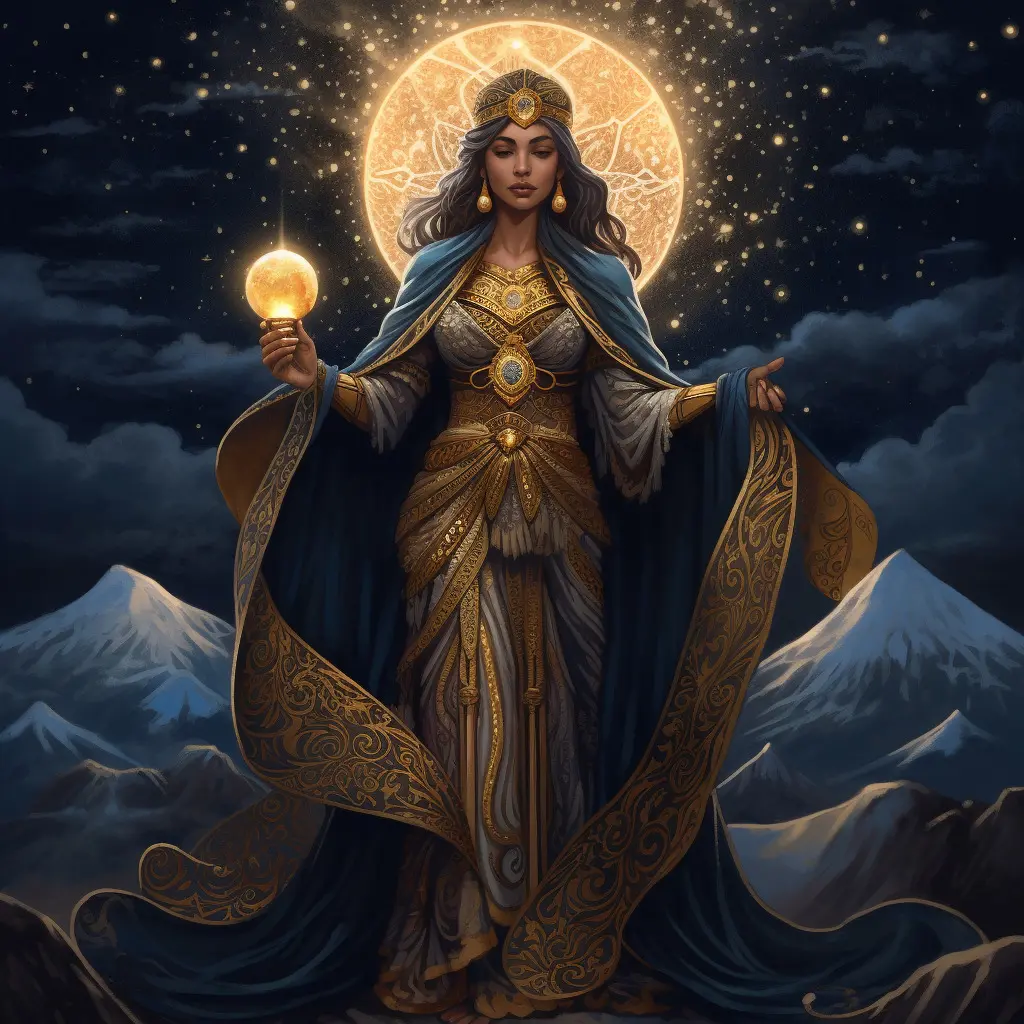 the hermit tarot card meaning, the hermit yes or no, tarot the hermit meaning, Midjourney art by Vanessa Hylande