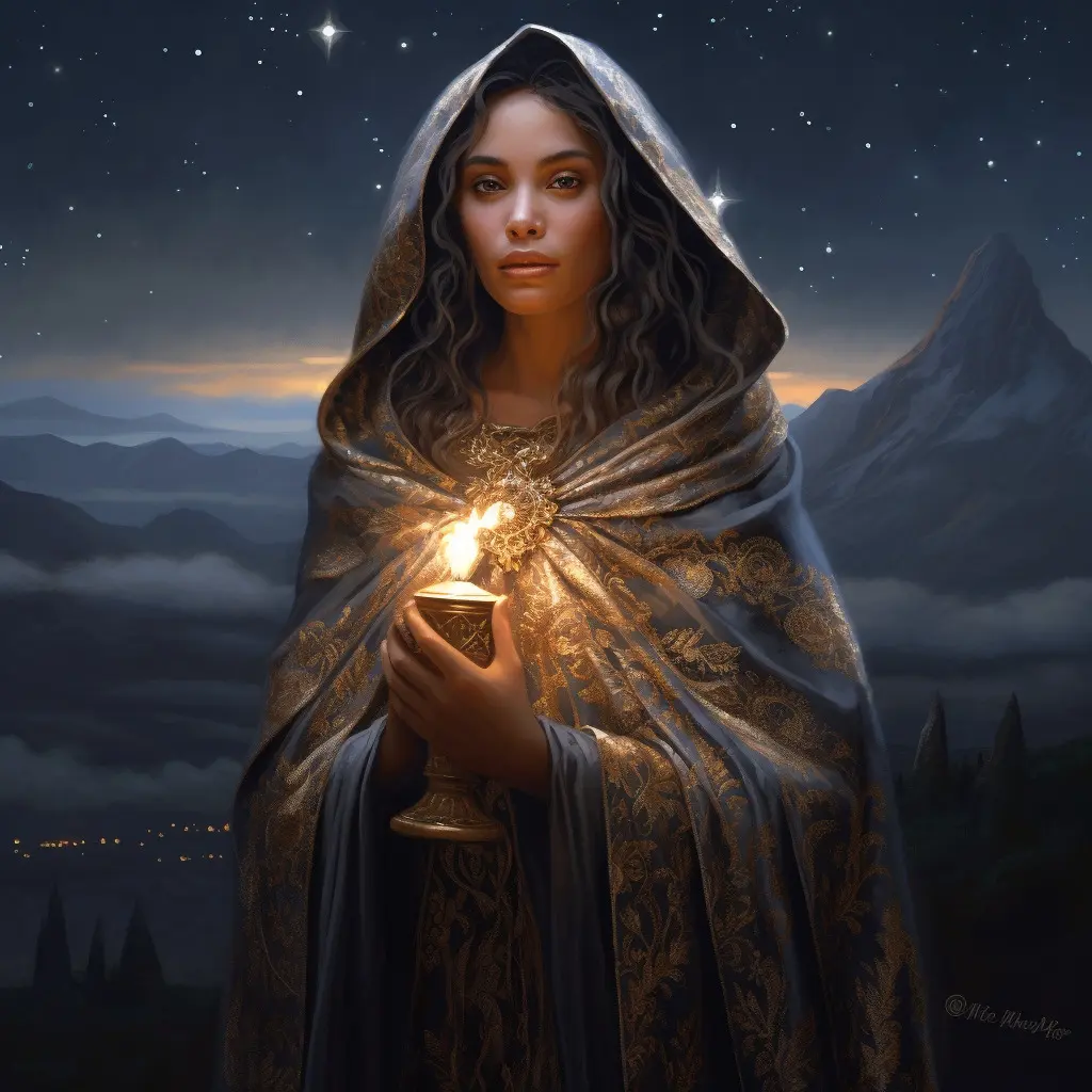 the hermit tarot card meaning, the hermit yes or no, tarot the hermit meaning, Midjourney art by Vanessa Hylande