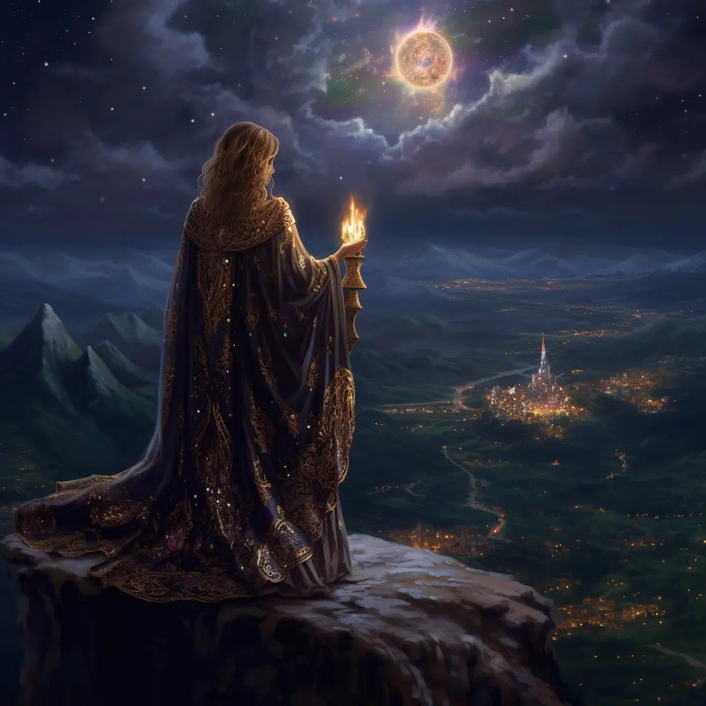 the hermit tarot card meaning, the hermit yes or no, tarot the hermit meaning, Midjourney art by Vanessa Hylande
