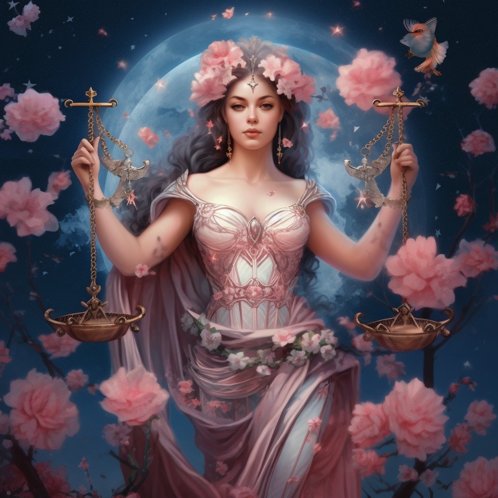 justice tarot card meaning, major arcana, lady justice, Libra, Midjourney art by Vanessa Hylande