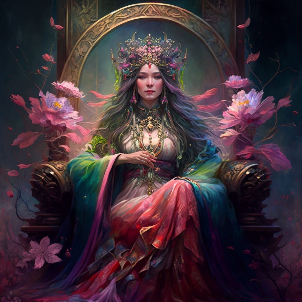 The Empress tarot card divine feminine tarot inner goddess, Midjourney art by Vanessa Hylande