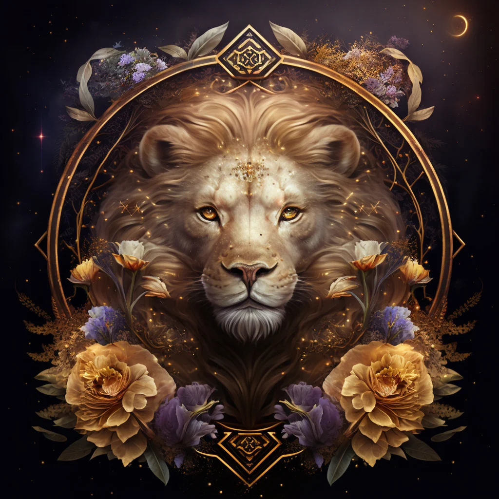 Leo dates and traits, Leo zodiac sign. Leo personality, Leo compatibility, astrology midjourney art by Vanessa Hylande