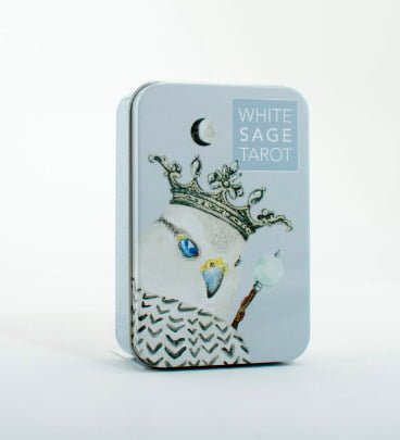 white sage tarot deck in a tin 