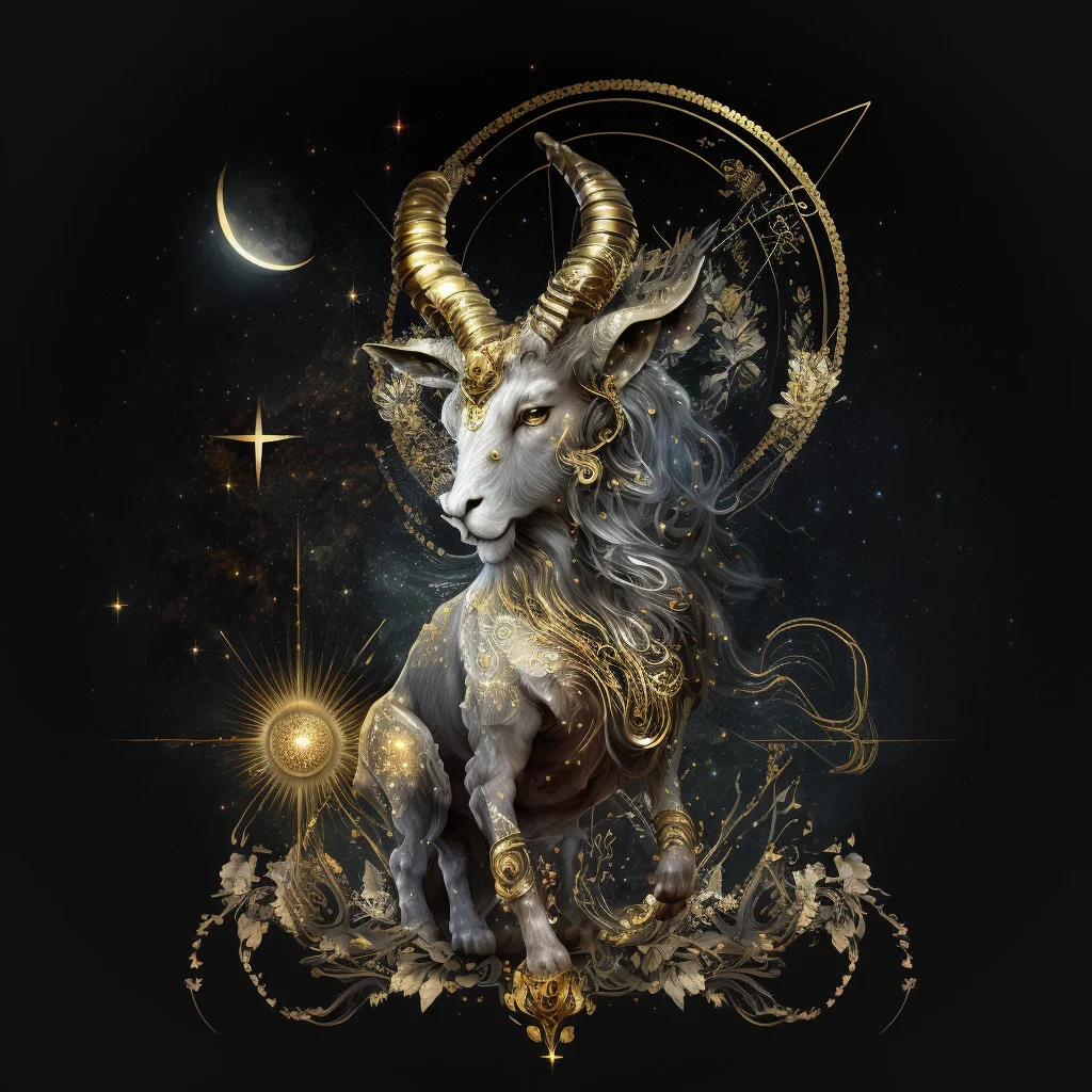 Capricorn dates and traits, capricorn zodiac, capricorn compatibility, Midjourney art by Vanessa Hylande