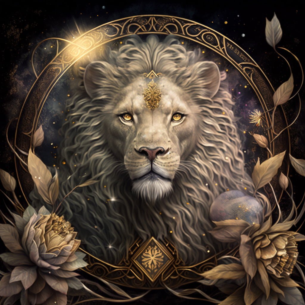 Leo dates and traits, Leo zodiac sign. Leo personality, Leo compatibility, astrology midjourney art by Vanessa Hylande
