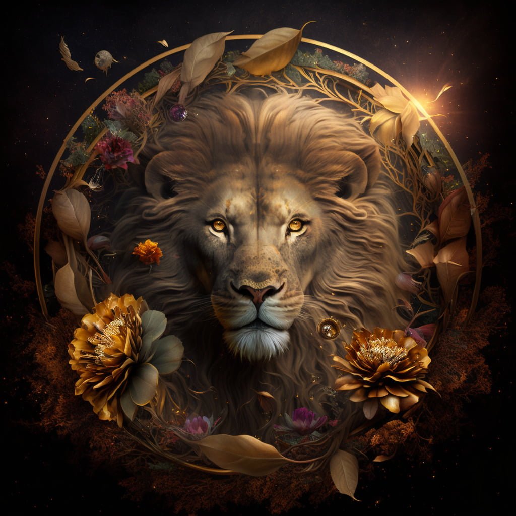 strength card meaning tarot, Leo dates and traits, Leo zodiac sign. Leo personality, Leo compatibility, astrology midjourney art by Vanessa Hylande