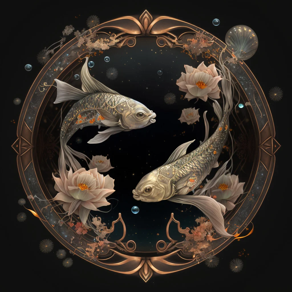 Pisces compatibility zodiac astrology dates and traits midjourney art Vanessa Hylande