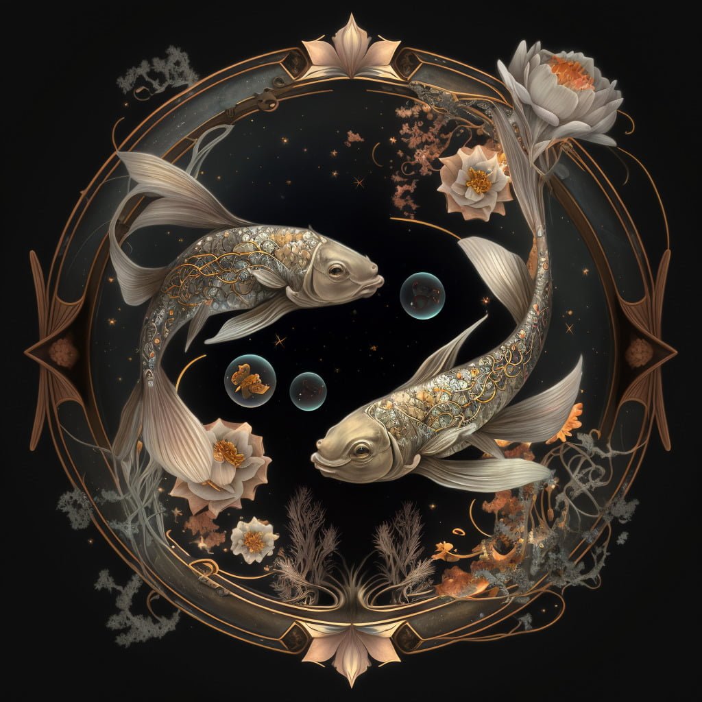 pisces dates and traits astrology zodiac sign Midjourney art by Vanessa Hylande