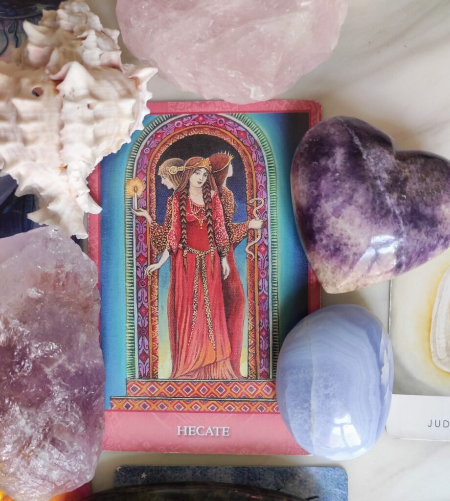 divine feminine tarot card reading, goddess Hecate, twin flame, goddess circles