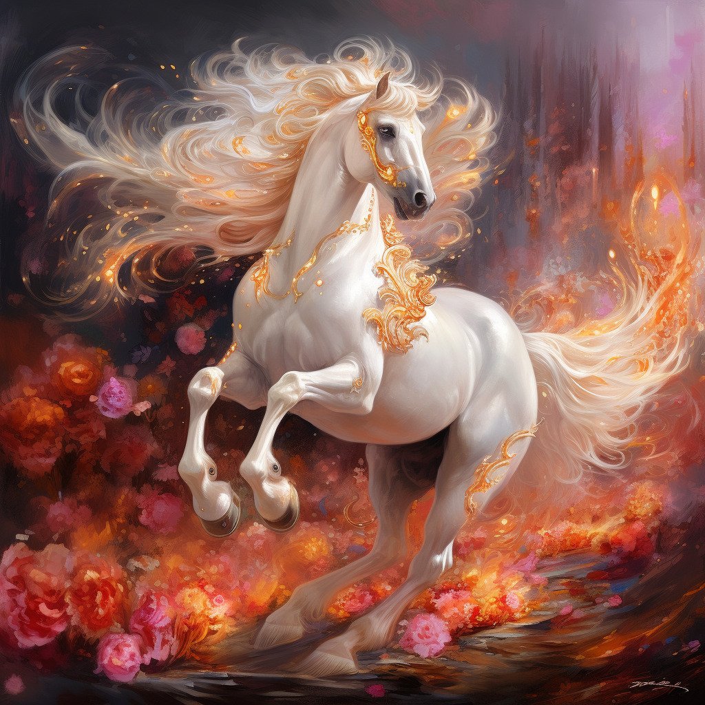 Sagittarius zodiac, spirit animal, the horse, Midjourney art by Vanessa Hylande