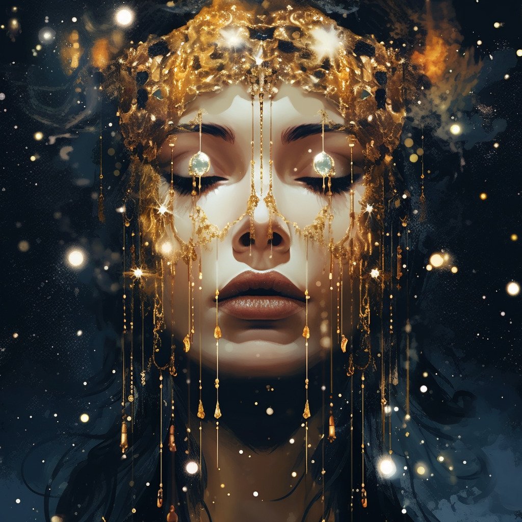 divine feminine, goddess embodiment, twin flame journey, twin flame sex, Midjourney art by Vanessa Hylande