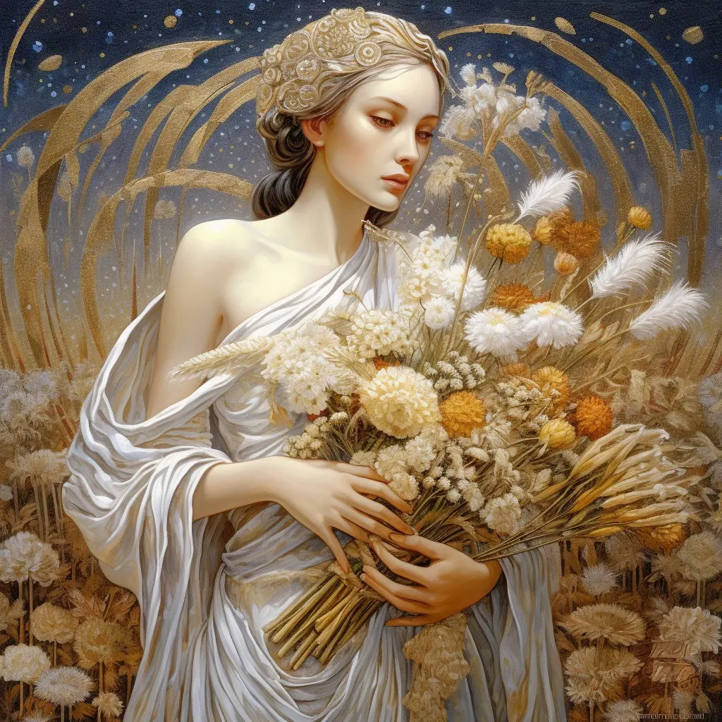Virgo dates & traits, virgo zodiac sign, astrology, Virgo compatibility, Midjourney art by Vanessa Hylande